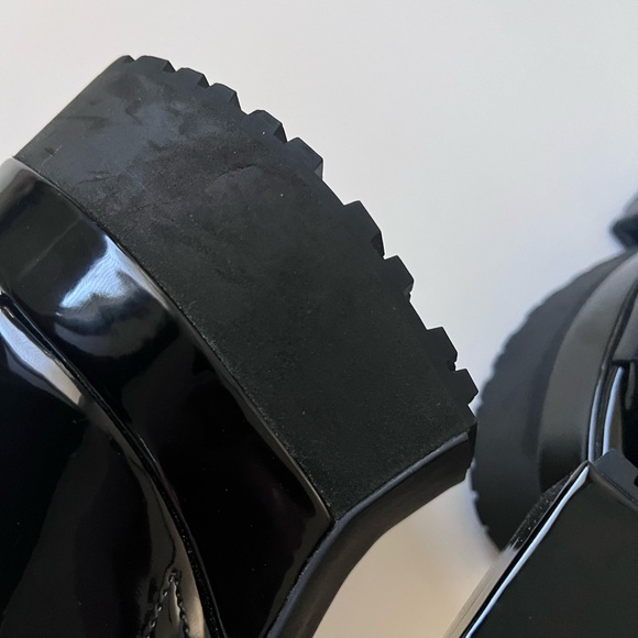 Dolls Kill Current Mood Black Patent Platform Sandals Heels Size 6 - Picture 11 of 14